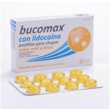 BUCOMAX CON LIDOCAÍNA 24 PASTILLAS PARA CHUPAR SABOR MIEL Y LIMÓN