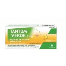 TANTUM VERDE 3MG PASTILLAS LIMÓN PARA CHUPAR 20 COMPRIMIDOS